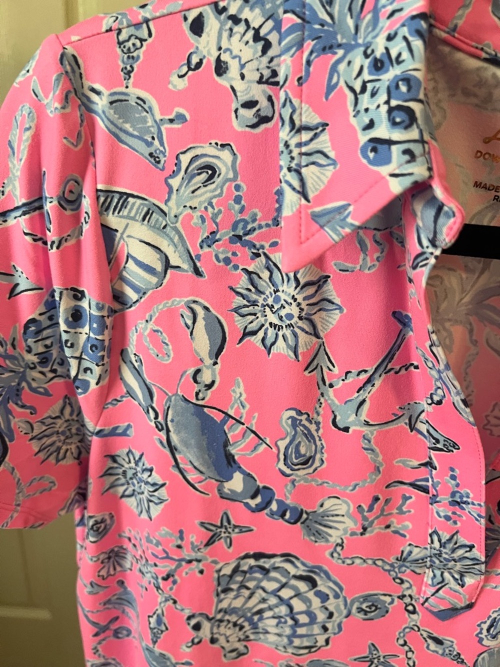 Lilly Pulitzer Dune Dress Barefoot Rousseau Pink Barefoot Beachcombers Sz L - Picture 3 of 8